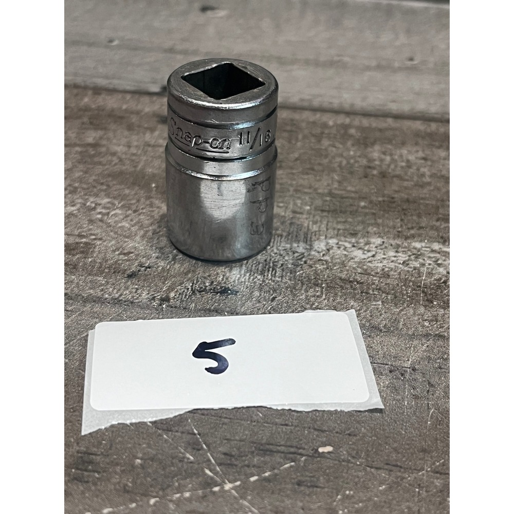 Snap-on 11/16 Socket 1/2 Drive 12-Point Shallow SW-221 USA Chrome Hand Tool
